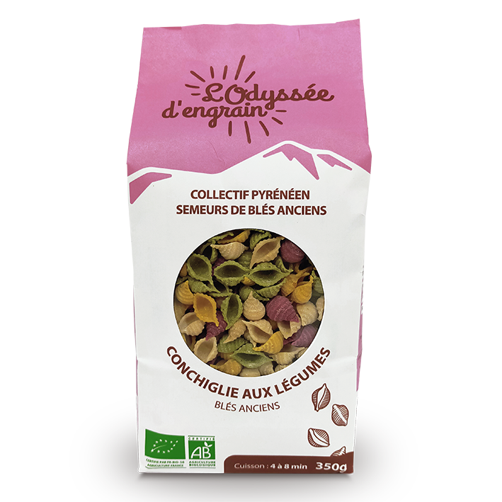 Conchiglie au Poulard d'Auvergne et légumes de saison, sachet de 350g