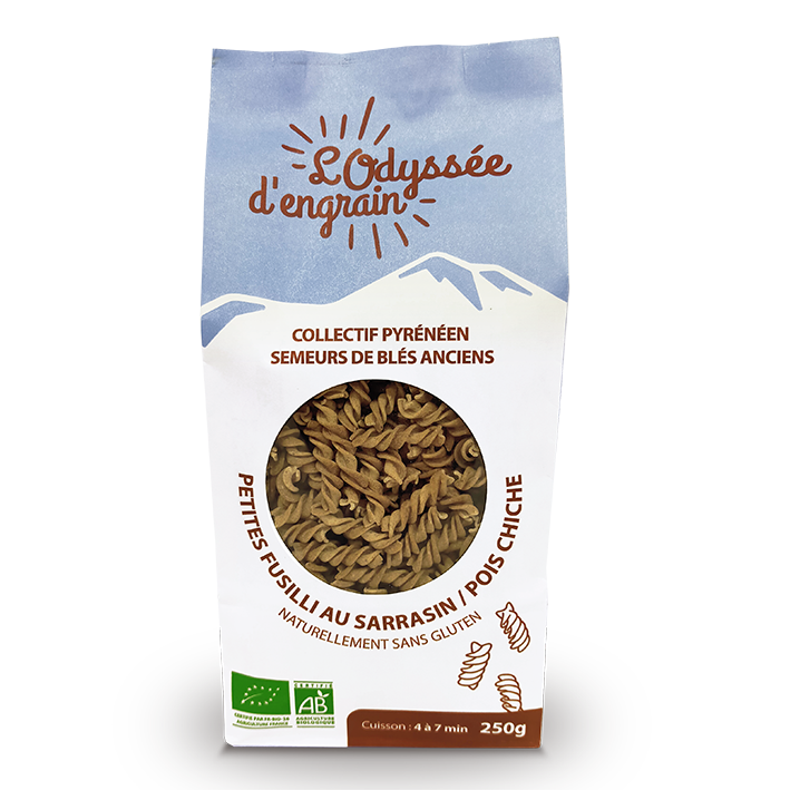 Sachet de 250g de fusilli de sarrasin pois-chiche